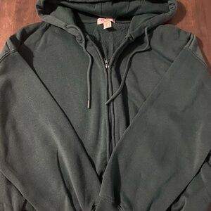 Refuge Women's Dark Green Zip-Up Sweater